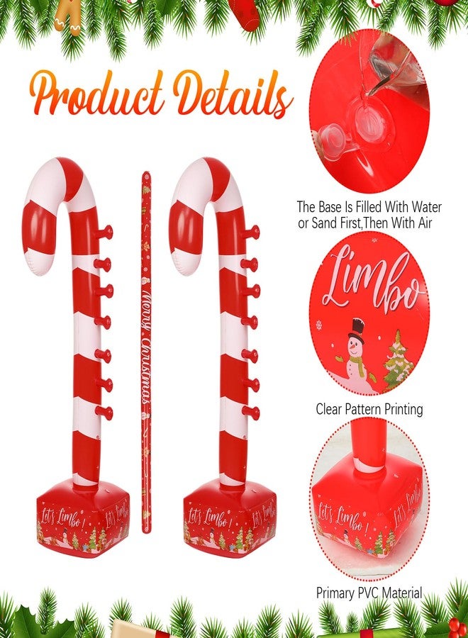 Arrowbash Christmas Candy Cane Striped Inflatable Limbo Game for Adults Indoor/Outdoor Party Fun - Image 3